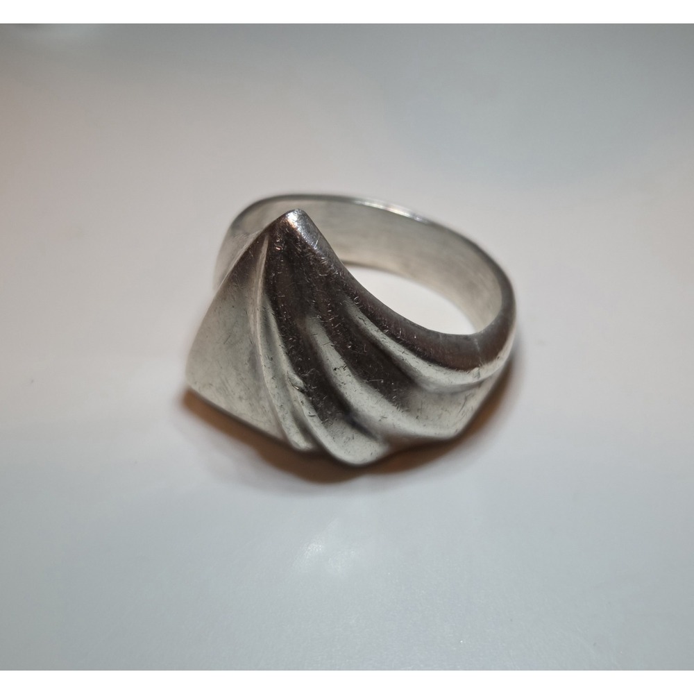 Heavy 1980s Sterling Silver Taxco Modernist Ring Size 7.5 - Picture 7 of 9